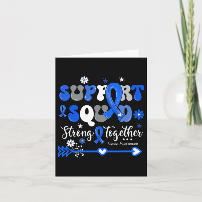Squad Strong Together Groovy Ataxia Awareness  Card (Front)