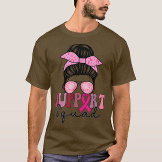 Squad Support Breast Cancer Awareness Squad Messy  T-Shirt