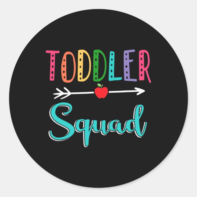 Squad Teacher Back To School  Classic Round Sticker (Front)