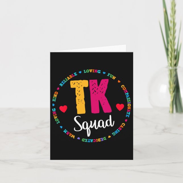 Squad Tee - Transitional Kindergarten Teacher Team Card (Front)
