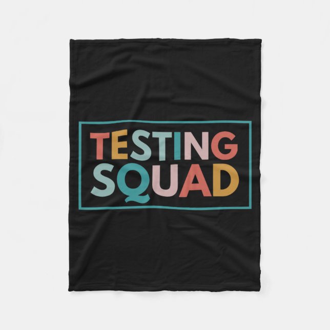 Squad Test Day Motivational For Teacher Student Ki Fleece Blanket (Front)