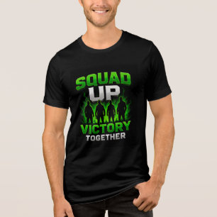 🟢 Squad Up Victory Together Teen Gamers 🎮 Tri-Blend Shirt