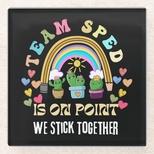 Squad we Forever Sticky for teacher Glass Coaster (Front)