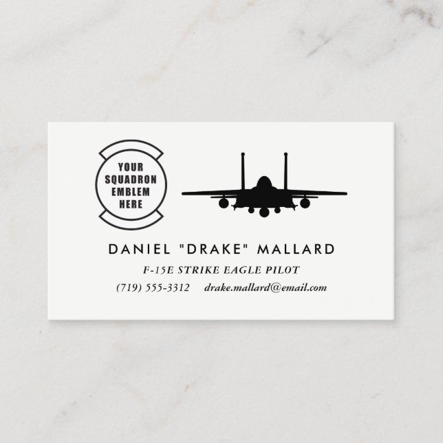 Squadron Patch F-15E Strike Eagle Pilot Business Card (Front)