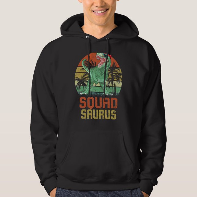 Squadsaurus Rex Dinosaur Squad Saurus Family Match Hoodie (Front)