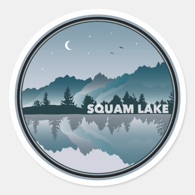 Squam Lake New Hampshire Reflection Classic Round Sticker (Front)