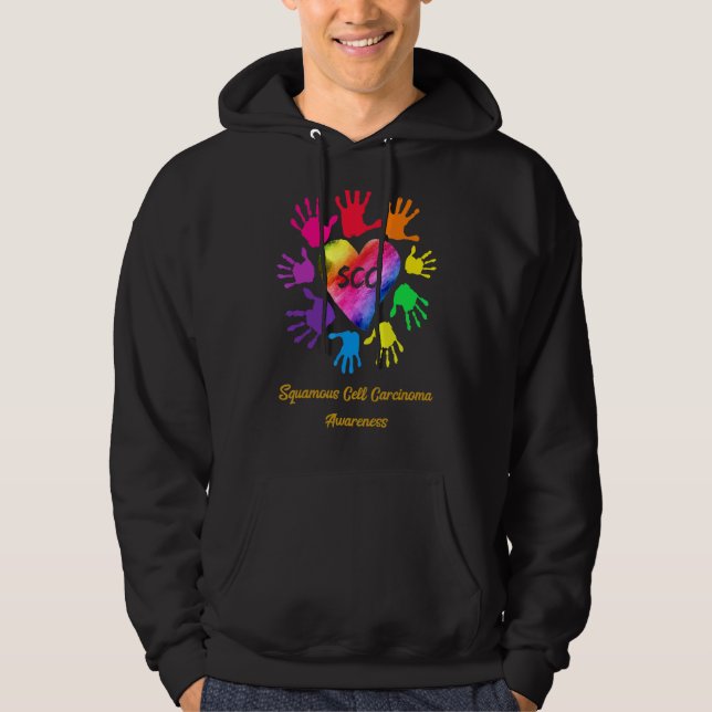 Squamous Cell Carcinoma Awareness Hands Hoodie (Front)
