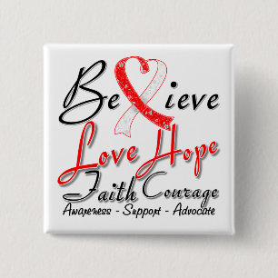 Squamous Cell Carcinoma Believe Heart Collage 15 Cm Square Badge