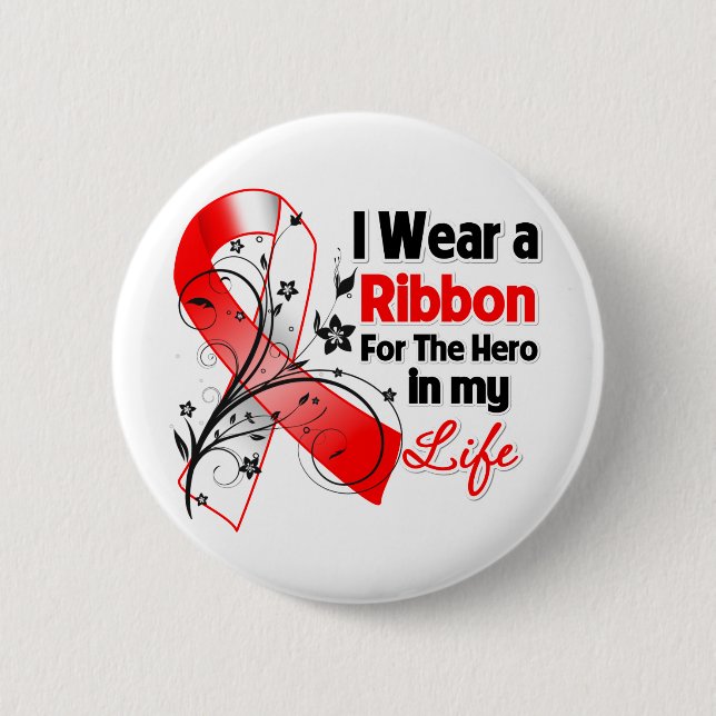 Squamous Cell Carcinoma Ribbon Hero in My Life 6 Cm Round Badge (Front)