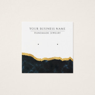 Square Abstract Marble Gold Earring Display Cards