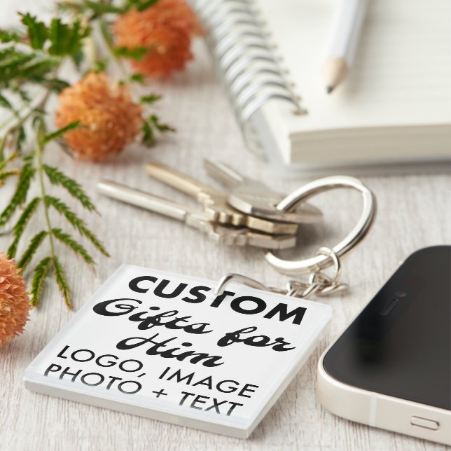 Square Acrylic Keychain Custom Gifts for Him (Front Right)