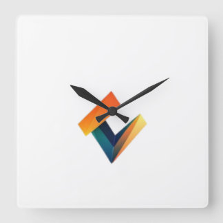 Square Acrylic Wall Clock logo designe