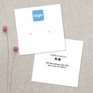Square Add Logo Stud Earring HOlder Display Card