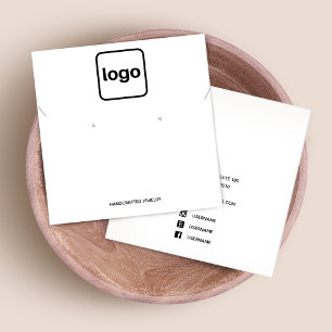 Square Add Logo White Earring and Necklac Display