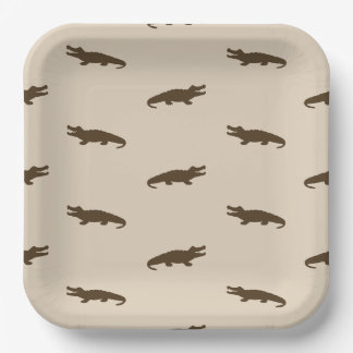 Square Alligator Paper Plates - 9in