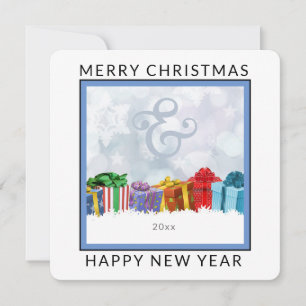 Square Ampersand & Colourful Gifts Christmas Holiday Card