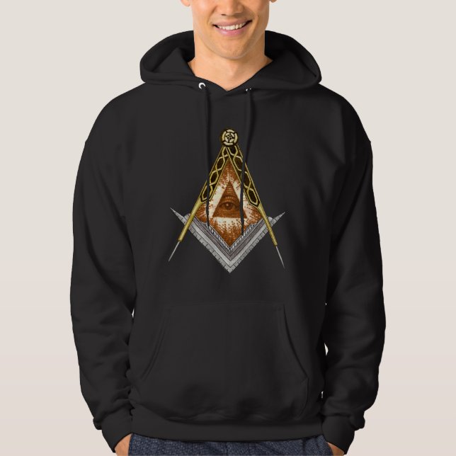 Square and Compass All Seeing Eye Hoodie (Front)