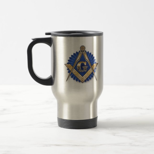 Square and Compass Travel Mug (Left)