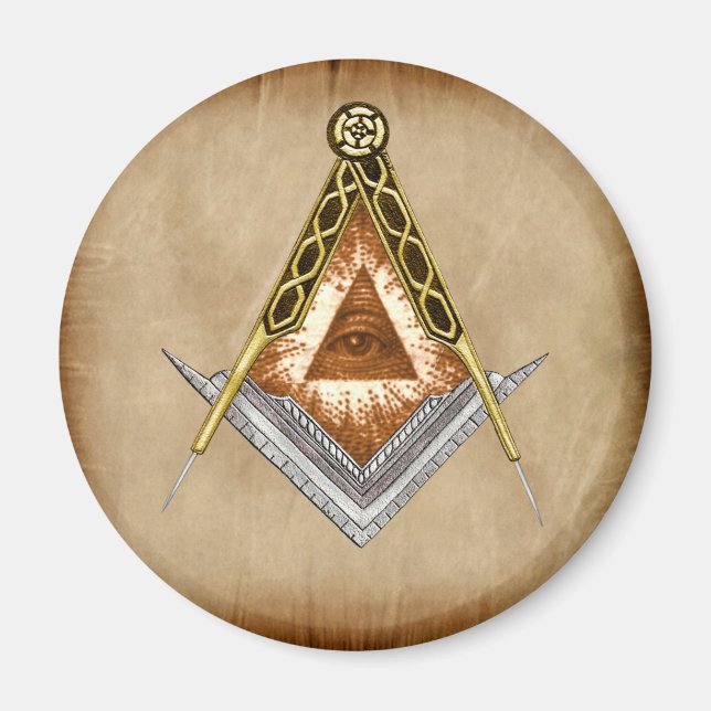 Square and Compass with All Seeing Eye Magnet (Front)