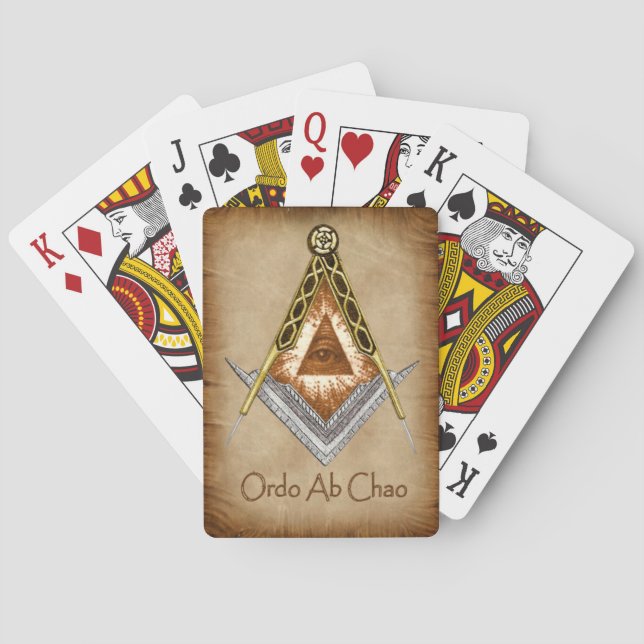 Square and Compass with All Seeing Eye Playing Cards (Back)