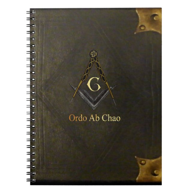 Square and Compass with All Seeing Eye Spiral Notebook (Front)