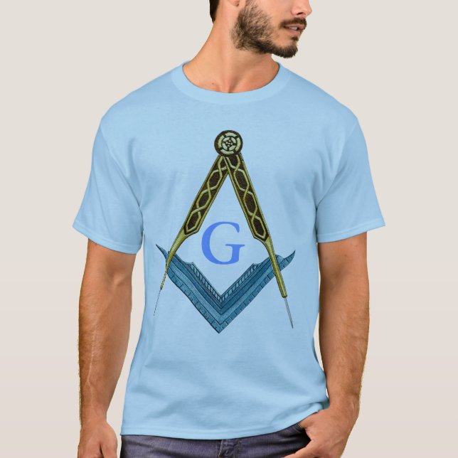 Square and Compass with All Seeing Eye T-Shirt (Front)
