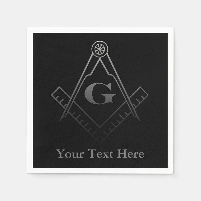 Square and Compass with Inset G Napkin (Front)