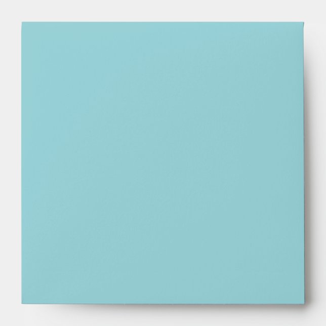 Square Aqua Custom Envelope with Return Address (Front)