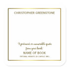 Square Author Signature Gold Bookplate
