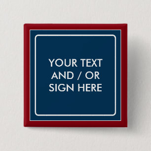 Square Banner blue + your backg. & ideas 15 Cm Square Badge