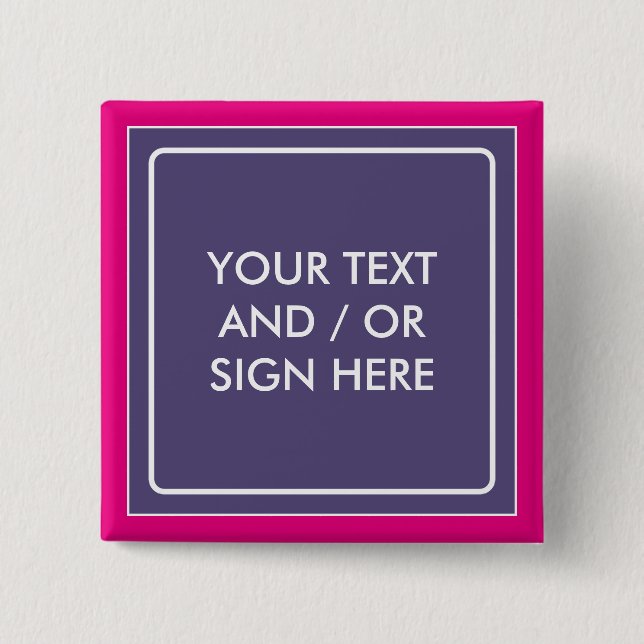 Square Banner lilac + your backg. & ideas 15 Cm Square Badge (Front)