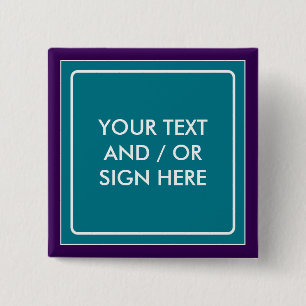 Square Banner petrol + your backg. & ideas 15 Cm Square Badge