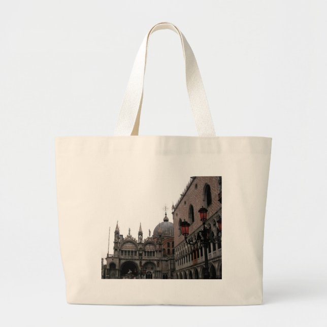 Square & Basilica of St Mark Large Tote Bag (Front)