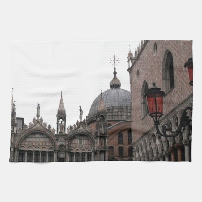 Square & Basilica of St Mark Tea Towel (Horizontal)