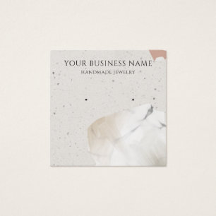 Square Beige Terrazzo Earring Display Cards
