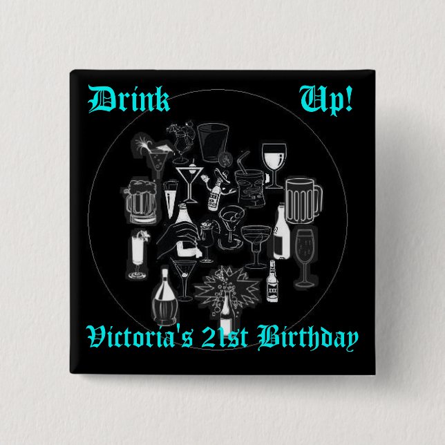 Square Birthday Button (Front)
