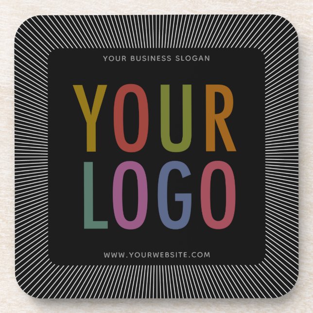 Square Black Custom Plastic Coasters Company Logo (Front)