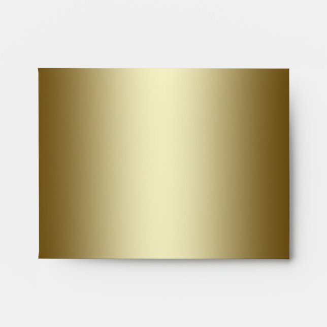 Square Black Gold Linen RSVP Envelopes (Front)