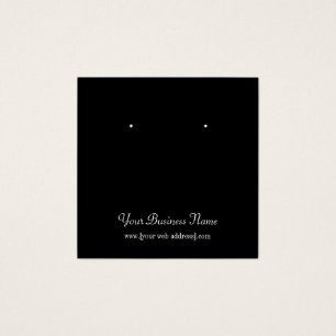 Square Black Plain Simple Custom Earring Card