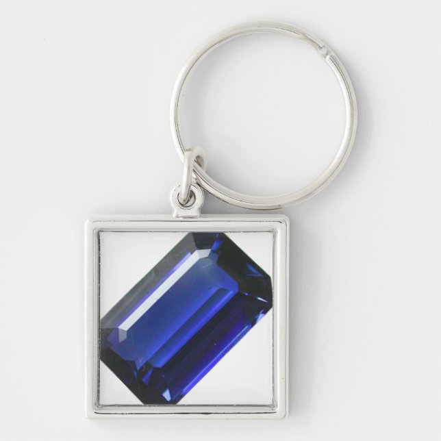 Square Blue Sapphire Keychain (Front)