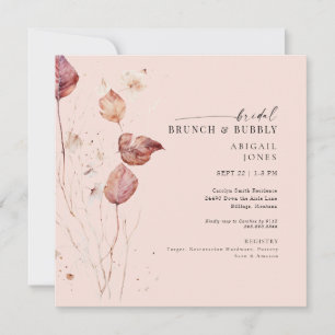 Square Blush Bridal Brunch & Bubbly Shower Invitation