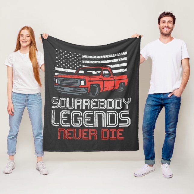 Square Body Legends Never Die Truck Fleece Blanket (In Situ)