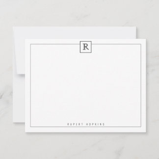 Square Border Black Note Card