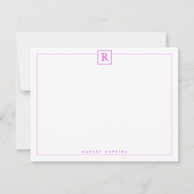Square Border Magenta Note Card (Front)