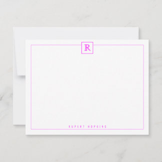 Square Border Magenta Note Card