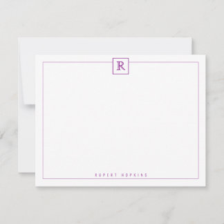 Square Border Purple Note Card