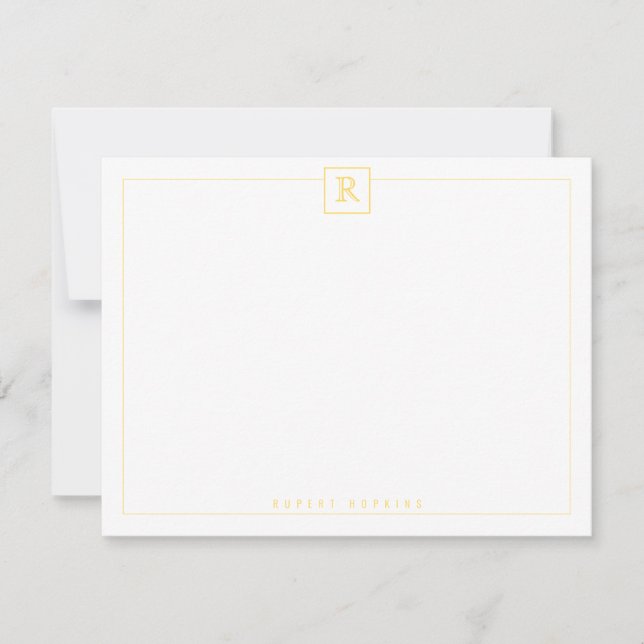 Square Border Yellow Note Card (Front)