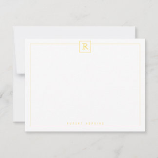 Square Border Yellow Note Card
