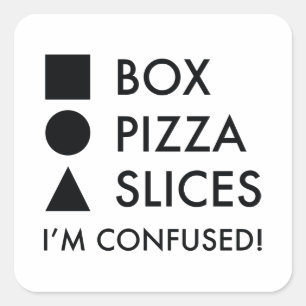 Square Box Round Pizza Triangular Slices Square Sticker