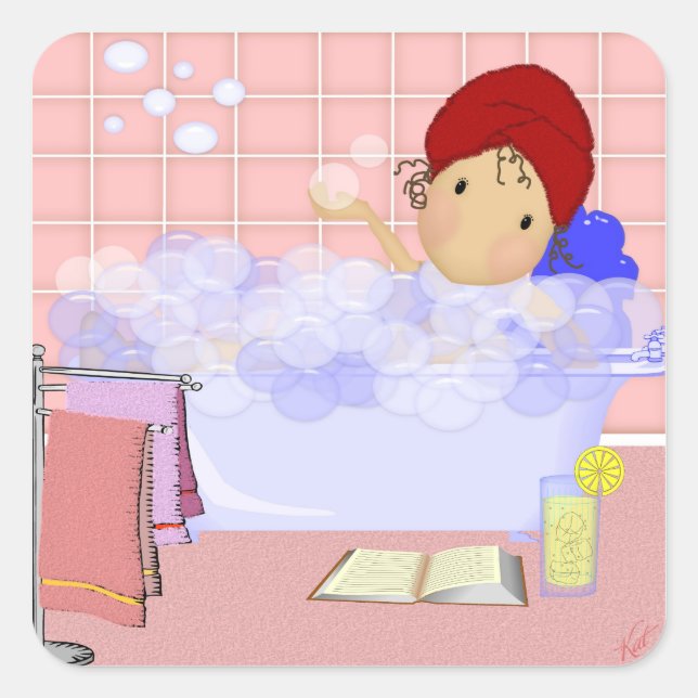Square Bubble Bath Stickers (Front)